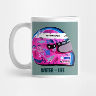 Sebastian Vettel - 2021 Turkish GP helmet (with background) Mug